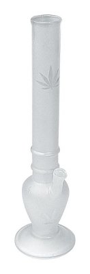 Bong sklo 37,5cm pískovaný - motiv listu