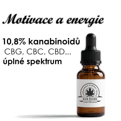 CannabinoidSynergy - SunShine konopný olej (kapky) na povzbuzení - Objem: 3ml