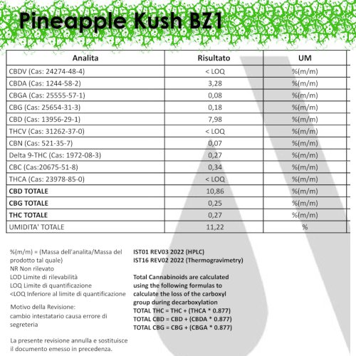 CBD květ konopí Pineapple Kush - legendární BZ1 - *Balení květu:: 1g - dóza Chubby | Rh&O2