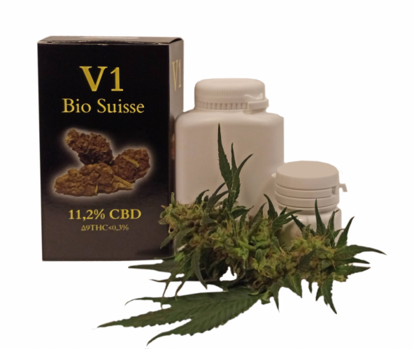 Bio V1 - květ 11,2% CBD - Hmotnost: 100g