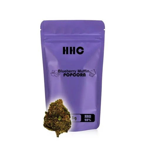 HHC -  Květ konopí Blueberry Muffin popcorn 20% - Hmotnost: 500g
