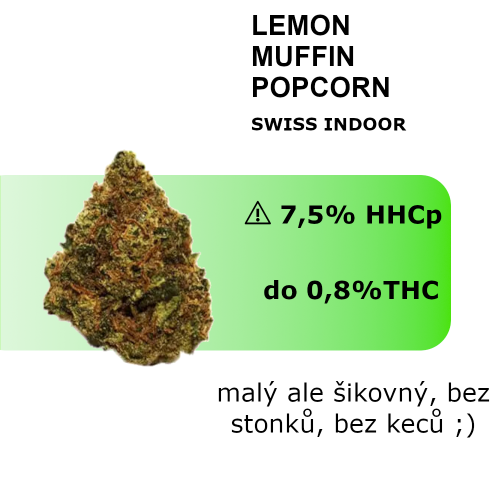 HHCp květ konopí Lemon Muffin popcorn - Hmotnost: 1g