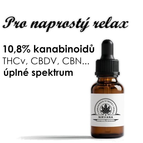 CannabinoidSynergy - Nirvana konopný olej (kapky) na uvolnění - Objem: 1ml